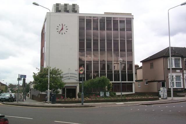 Land survey, floor plans and context elevations of offices in Ilford