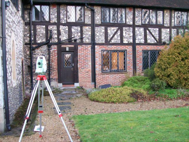 Plans and elevations of a tudor extension on a 12th century abbey in Burnham