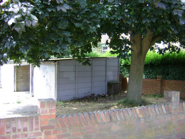 Land survey and elevations of a garage site in Ham