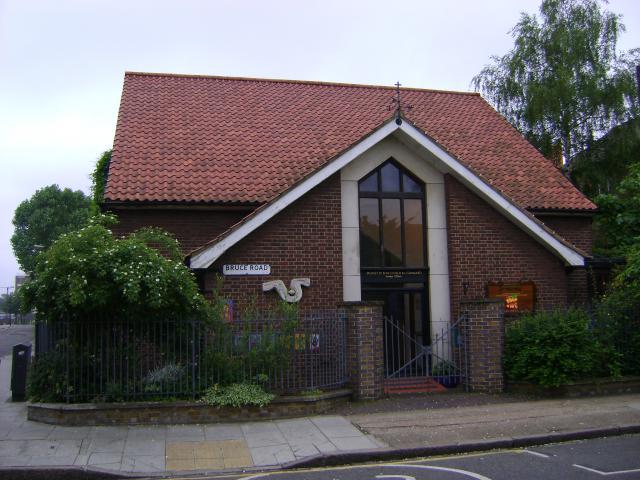 Land survey, floor plans and elevations of a community hall in Bromley by Bow