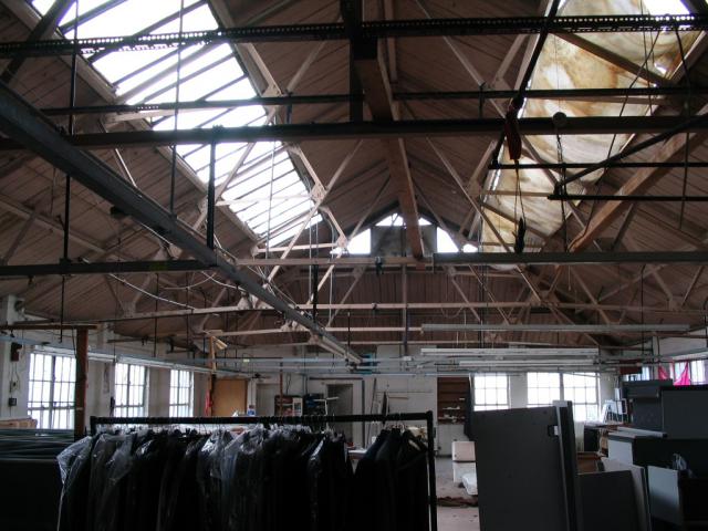 Land survey, floor plans and elevations of a warehouse in Hackney